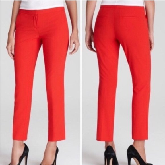 Vince Camuto Bright Red Cropped Ankle Dress Pants Size 14 - Picture 1 of 7